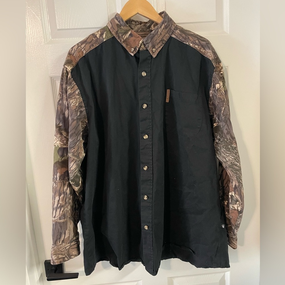 Whitetails Camo Long Sleeve Button Down Shirt